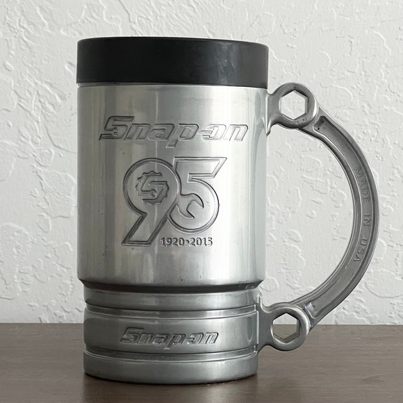 Snap-On Tools Socket Mug Heavy Steel Plastic Insert 95th Anniversary Beer Coffee - Picture 1 of 8